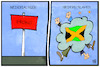 Cartoon: Niedersachsen und Jamaika (small) by Kostas Koufogiorgos tagged karikatur,koufogiorgos,illustration,cartoon,niedersachsen,niederschlagen,groko,jamaika,politik,koalition,streit,sondierung,parteien,bündnis