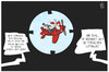 Cartoon: Nikolaus von Myra (small) by Kostas Koufogiorgos tagged karikatur,koufogiorgos,cartoon,nikolaus,ruprecht,knecht,flugzeug,luftraum,visier,fadenkreuz,erdogan,tuerkei,myra,abschuss,krieg,konflikt