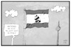 Cartoon: Panda-Bärlin (small) by Kostas Koufogiorgos tagged karikatur,koufogiorgos,illustration,cartoon,panda,baer,berlin,fahne,flagge,wappen,pandabaer,träumchen,schätzchen,zoo,tier,wappentier