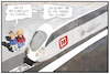Cartoon: Pannenbahn (small) by Kostas Koufogiorgos tagged karikatur,koufogiorgos,illustration,cartoon,bahn,panne,pannenbahn,ice,infrastruktur,bahnhof,db