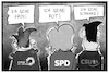 Cartoon: Parteifarben (small) by Kostas Koufogiorgos tagged karikatur,koufogiorgos,illustration,cartoon,csu,spd,partei,farben,grüne,aussichten,zukunft,demokratie