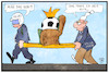 Cartoon: Polizeikosten Fußball (small) by Kostas Koufogiorgos tagged karikatur,koufogiorgos,illustration,cartoon,fussball,könig,steuerzahler,kosten,polizei,polizist,sänfte,geld,steuergeld