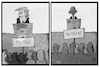 Cartoon: Protestler und Protestanten (small) by Kostas Koufogiorgos tagged karikatur koufogiorgos illustration cartoon trump obama präsident usa g7 taormina sizilien italien berlin kirchentag protest protestant evangelisch demonstration religion kirche