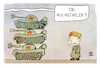 Cartoon: Putin (small) by Kostas Koufogiorgos tagged karikatur,koufogiorgos,illustration,cartoon,putin,hochstapler,panzer,rüstung,russland