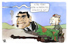 Cartoon: Putins schwerstes Geschütz (small) by Kostas Koufogiorgos tagged karikatur,koufogiorgos,illustration,cartoon,altkanzler,schroeder,putin,waffe,geschütz,ukraine,russland,konflikt