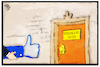 Cartoon: Rammbock Facebook (small) by Kostas Koufogiorgos tagged karikatur,koufogiorgos,cartoon,illustration,facebook,like,button,gefällt,daumen,affäre,daten,datenschutz,missbrauch,rammbock,privatsphäre
