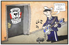 Cartoon: Rechtsterrorismus (small) by Kostas Koufogiorgos tagged karikatur,koufogiorgos,illustration,cartoon,old,school,society,oss,polizei,razzia,alice,cooper,lied,song,rechtsterrorismus,rechtsextremismus,politik