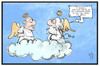 Cartoon: Rente mit 69 (small) by Kostas Koufogiorgos tagged karikatur,koufogiorgos,illustration,cartoon,rente,bundesbank,69,tenteneintrittsalter,petrus,himmel,wolke,paradies,engel,arbeiter,demographie,arbeit,geld,wirtschaft