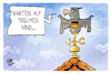 Cartoon: Richtungswechsel (small) by Kostas Koufogiorgos tagged karikatur,koufogiorgos,richtungswechsel,wind,wetterhahn,bundesadler,frisch