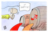 Cartoon: Sahra Wagenknecht (small) by Kostas Koufogiorgos tagged karikatur,koufogiorgos,anstich,zapft,is,fass,partei,wagenknecht