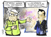 Cartoon: Schavan (small) by Kostas Koufogiorgos tagged schavan,guttenberg,verteidigungsminister,universität,verteidigung,doktor,titel,plagiat,dissertation,cdu,csu,wissenschaft,karikatur,kostas,koufogiorgos