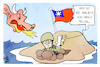Cartoon: Taiwan-Konflikt (small) by Kostas Koufogiorgos tagged karikatur,koufogiorgos,pelosi,besuch,soldat,drache,mailbox,insel,taiwan