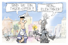 Cartoon: Taser-Einsatz (small) by Kostas Koufogiorgos tagged karikatur,koufogiorgos,elektriker,taser,polizist,waffe