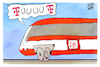 Cartoon: Telekom goes Bahn (small) by Kostas Koufogiorgos tagged karikatur,koufogiorgos,bahn,telekom,zug,telefon,tut,signal