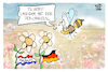 Cartoon: Tierorakel (small) by Kostas Koufogiorgos tagged karikatur,koufogiorgos,blume,biene,tierorakel,wm,fußball