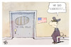 Cartoon: Trump (small) by Kostas Koufogiorgos tagged karikatur,koufogiorgos,trump,zelle,oval,justiz,gefängnis,haft