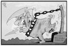 Cartoon: Trump an der Kette (small) by Kostas Koufogiorgos tagged karikatur,koufogiorgos,illustration,cartoon,trump,kette,midterm,wahlen,hund,angeleint,demokraten,republikaner