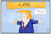 Cartoon: Trump im April (small) by Kostas Koufogiorgos tagged karikatur koufogiorgos illustration cartoon april trump usa aprilscherz fool präsident