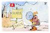 Cartoon: Trump in Davos (small) by Kostas Koufogiorgos tagged karikatur,koufogiorgos,trump,davos,erde,schweiz,wef