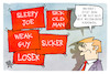 Cartoon: Trumps Wahlkampf (small) by Kostas Koufogiorgos tagged karikatur,koufogiorgos,trump,wahlkampf,usa,biden
