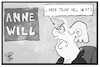 Cartoon: Trumps Wille (small) by Kostas Koufogiorgos tagged karikatur,koufogiorgos,illustration,cartoon,g7,gipfel,trump,merkel,anne,will,talkshow,fernsehen,interview,ard,usa