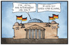 Cartoon: TTIP (small) by Kostas Koufogiorgos tagged karikatur illustration cartoon koufogiorgos bundestag reichstag ceta ttip freihandelsabkommen politik politiker debatte
