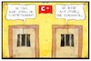 Cartoon: Türkei-EU (small) by Kostas Koufogiorgos tagged karikatur,koufogiorgos,illustration,cartoon,tuerkei,eu,beitritt,demokratie,gefängnis,zelle,rechtsstaat,haft,europäische,union