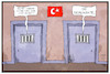 Cartoon: Türkei (small) by Kostas Koufogiorgos tagged karikatur,koufogiorgos,illustration,cartoon,tuerkei,ausnahmezustand,demokratie,zelle,haft,gefängnis