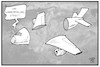 Cartoon: UFO-Streik (small) by Kostas Koufogiorgos tagged karikatur,koufogiorgos,illustration,cartoon,ufo,flugbegleiter,streik,flugzeug,arbeit,arbeitskampf