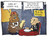 Cartoon: Ukraine-Konflikt (small) by Kostas Koufogiorgos tagged karikatur,koufogiorgos,cartoon,illustration,donesk,krim,bär,zar,putin,bar,restaurant,russland,ukraine,konflikt,politik