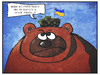 Cartoon: Ukraine-Konflikt (small) by Kostas Koufogiorgos tagged karikatur,koufogiorgos,illustration,cartoon,ukraine,konflikt,terrorismus,bär,armee,militär,panzer,russland,politik