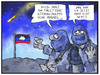 Cartoon: Ukraine-Konflikt (small) by Kostas Koufogiorgos tagged karikatur,koufogiorgos,illustration,cartoon,ukraine,russland,separatisten,krieg,konflikt,sternschnuppe,himmel,politik