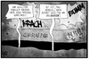 Cartoon: Ukraine-Konflikt (small) by Kostas Koufogiorgos tagged karikatur,koufogiorgos,illustration,cartoon,ukraine,ostukraine,gewalt,merkel,frieden,lrieg,konflikt,gespräche,schützengraben