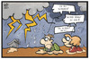 Cartoon: Unwetter (small) by Kostas Koufogiorgos tagged karikatur,koufogiorgos,illustration,cartoon,wetter,unwetter,sommer,gewitter,schnee,blitz,donner,regen,klima,naturkatastrophe,überflutung,umwelt