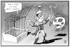 Cartoon: Virus-Zähmung (small) by Kostas Koufogiorgos tagged karkatur,koufogiorgos,illustration,cartoon,dompteur,corona,virus,zähmen,bändigen,pandemie,ausbruch,zirkus,käfig,einsperren