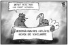 Cartoon: Vogelgrippe (small) by Kostas Koufogiorgos tagged karikatur,koufogiorgos,illustration,cartoon,vogelgrippe,hühner,demonstration,virus,h5n8,gesundheit,krankheit,tierschutz,politik