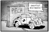 Cartoon: VW (small) by Kostas Koufogiorgos tagged karikatur,koufogiorgos,illustration,cartoon,vw,winterkorn,piech,mauer,wand,crashtest,käfer,volkswagen,auto,vorstand,aufsichtsrat,manager,machtkampg,automobil,industrie,wirtschaft