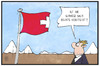 Cartoon: Wahl in der Schweiz (small) by Kostas Koufogiorgos tagged karikatur,koufogiorgos,illustration,cartoon,schweiz,fahne,flagge,rutsch,rechtsruck,parlamentswahl,wahl