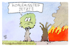 Cartoon: Waldbrände in Europa (small) by Kostas Koufogiorgos tagged karikatur,koufogiorgos,europa,waldbrand,baum,kohle,co2