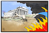 Cartoon: Waldbrände in Griechenland (small) by Kostas Koufogiorgos tagged karikatur,koufogiorgos,illustration,cartoon,europa,wetter,feuer,wasser,regen,waldbrand,hitze