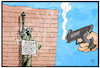 Cartoon: Zielscheibe USA (small) by Kostas Koufogiorgos tagged karikatur,koufogiorgos,illustration,cartoon,usa,waffen,gewalt,freiheit,statue,miss,liberty,zielscheibe,schuss