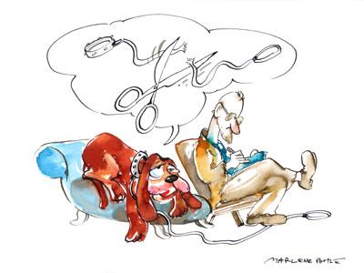 Cartoon: The dog has troubles (medium) by Marlene Pohle tagged cartoon,