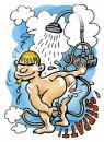 Cartoon: cleaning butt (small) by illustrator tagged butt ass cleaning shower wash washing wet hose cartoon illustration illustrator welleman duschenwäsche reinigt schlauch karikatur wäscht
