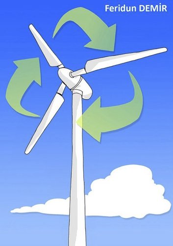 Cartoon: renewable energy (medium) by feridundemir tagged renewable,energy