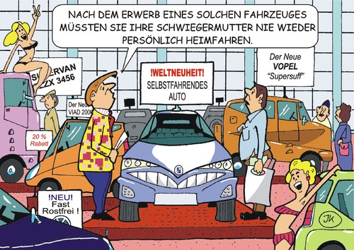 Cartoon: Auf der IAA (medium) by JotKa tagged iaa,automobilausstellung,international,messe,frankfurt,neuigkeiten,mobilität,selbstfahrend,auto,männer,ehe,schwiegermutter,liebe,beziehungen,verwandschaft,transport,verkehr,innovationen,auobahnen,schmerz,und,leid,technik,handel,automobilindustrie,konzerne,gewinne,umsatz,verkauf,iaa,automobilausstellung,international,messe,frankfurt,neuigkeiten,mobilität,selbstfahrend,auto,männer,ehe,schwiegermutter,liebe,beziehungen,verwandschaft,transport,verkehr,innovationen,auobahnen,schmerz,und,leid,technik,handel,automobilindustrie,konzerne,gewinne,umsatz,verkauf