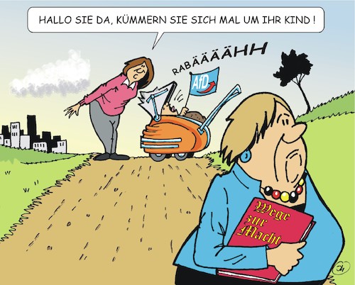 Cartoon: Rabenmutter (medium) by JotKa tagged merkel,afd,politiker,parteien,merkel,afd,politiker,parteien