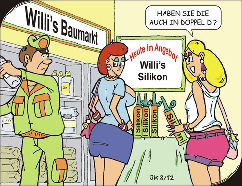 Cartoon: Silikon (medium) by JotKa tagged silikon,baumarkt,frauen,freundinnen,schönheit