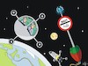 Cartoon: Mautpflicht (small) by JotKa tagged maut mautpflicht wegegeld steuern gebühren zölle politik einnahmen weltraum raumfahrt raketen aliens boje erde mond sterne science fiction zukunft