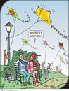 Cartoon: Mother in law 2 (small) by JotKa tagged mother,in,law,son,frustration,anger,revenge,sneaky,false,paternalism,smart,aleck,man,woman,husband,wife,park,bench,kite,flying,kites,trip,lantern,bank