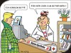 Cartoon: Verkaufsgespräch (small) by JotKa tagged apotheke,arbeitsplatzwechsel,frauen,männer,routine,gewohnheiten,kunden,diskretion